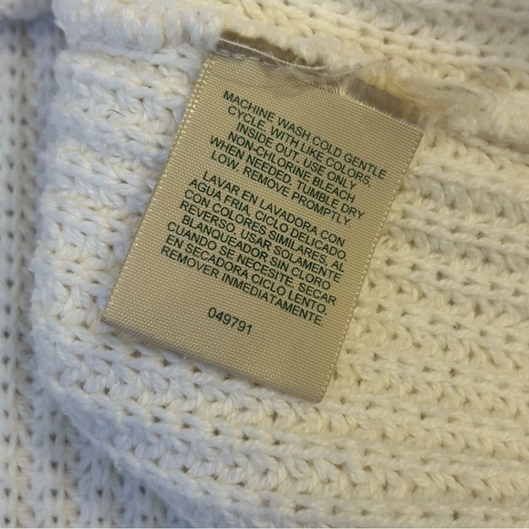 Authentic St. John's Bay Cotton 1X Off-White Knit Pullover Fall Sweater - Picture 6 of 7